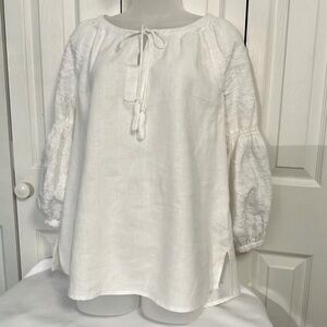 John Mark White Linen Women's  size S Top
